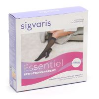 Sigvaris Essentiel Semi transparent Chaussettes Contention Pieds Ouverts Femme Classe 2