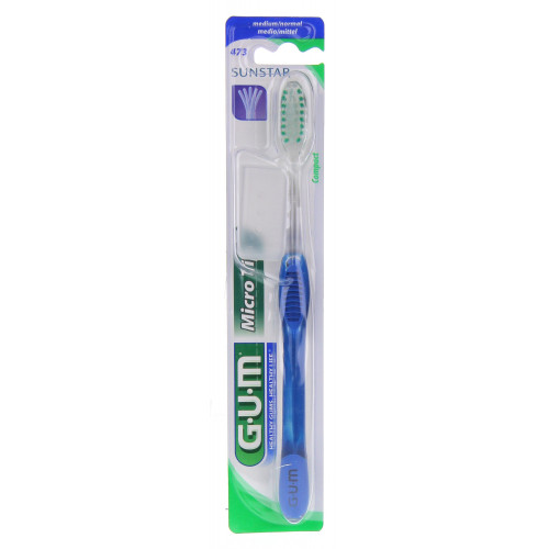 GUM MicroTip Brosse à dents Médium Compacte 473-2605 GUM MicroTip Brosse à dents Médium Compacte 473-2605