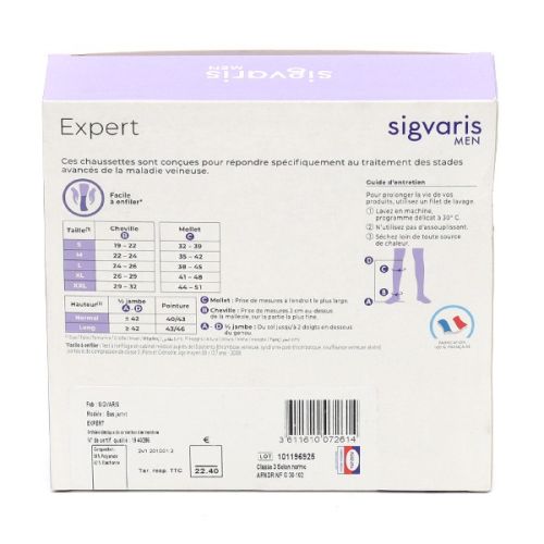 Sigvaris Expert Chaussettes de Contention Homme Classe 3