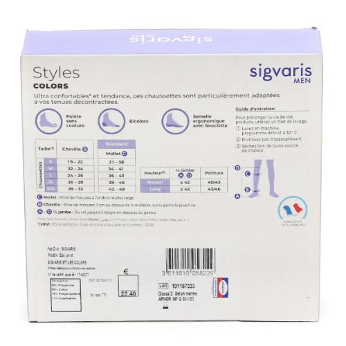 Sigvaris Styles Colors Chaussettes de contention Homme Classe 2