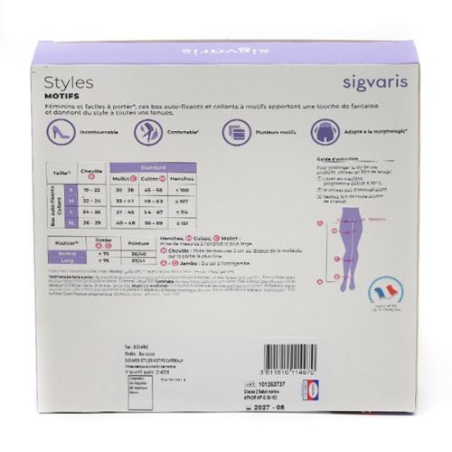 Sigvaris Styles Motifs Bas de contention fantaisie femme classe 2 Sigvaris Styles Motifs Bas de contention fantaisie femme classe 2