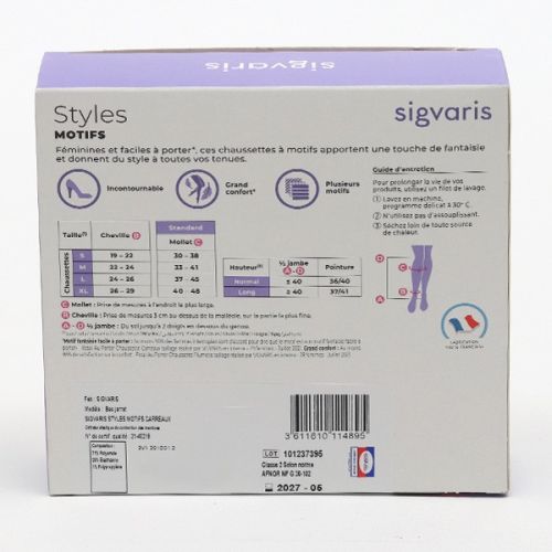 Sigvaris Styles Motifs Chaussettes de contention fantaisie femme classe 2