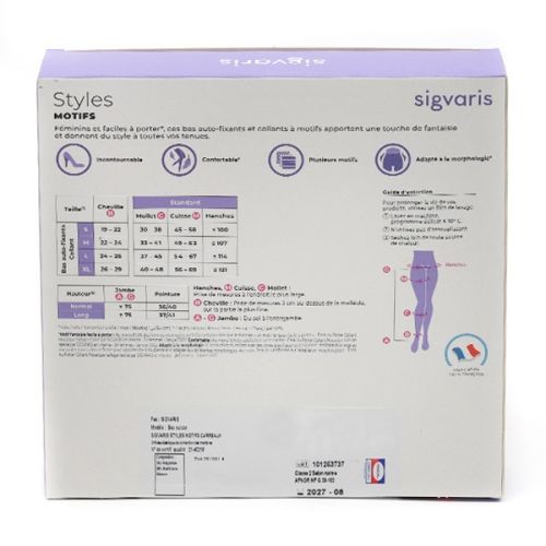 Sigvaris Styles Motifs Collant de contention femme Carreaux classe 2