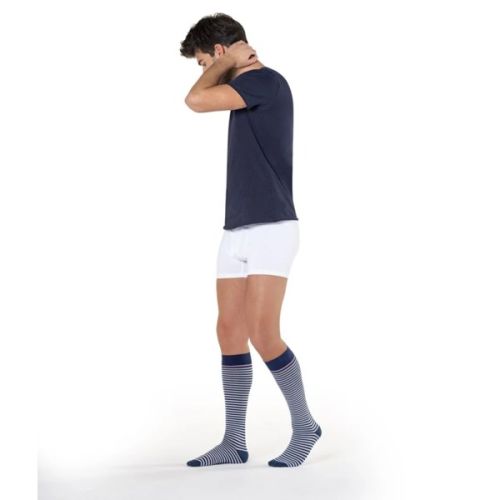 Sigvaris Styles Motifs Marinière Chaussettes de contention Homme Classe 2