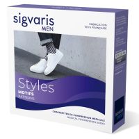 Sigvaris Styles Motifs Marinière Chaussettes de contention Homme Classe 2
