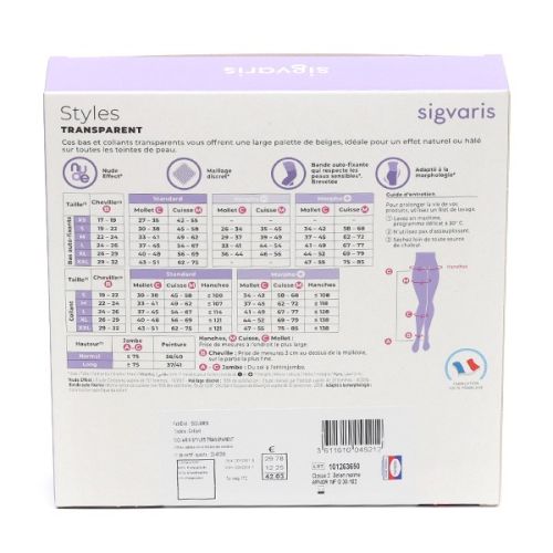 Sigvaris Styles Transparent Bas de Contention Femme Classe 2