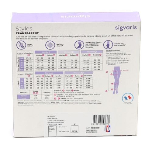 Sigvaris Styles Transparent Bas de contention Femme Morpho moins Classe 2