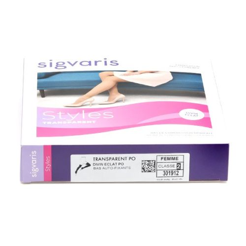 Sigvaris Styles Transparent Bas de contention Pieds Ouverts Femme Classe 2 Sigvaris Styles Transparent Bas de contention Pieds Ouverts Femme Classe 2