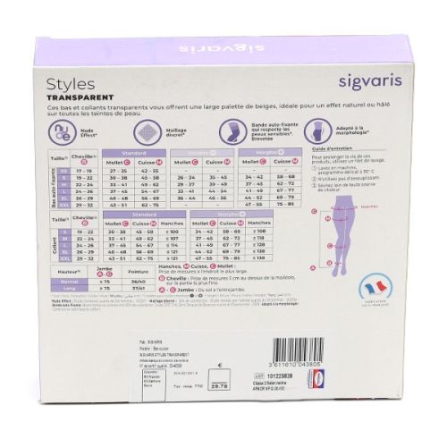 Sigvaris Styles Transparent Bas de contention Pieds Ouverts Femme Classe 2 Sigvaris Styles Transparent Bas de contention Pieds Ouverts Femme Classe 2