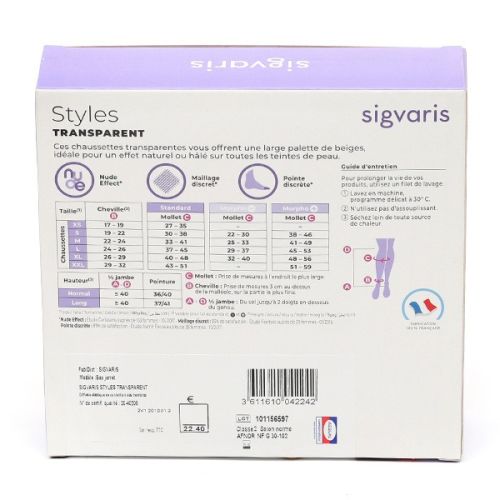 Sigvaris Styles Transparent Chaussettes de Contention Femme Classe 2