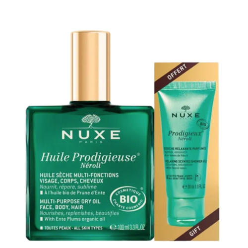 Prodigieux Huile Prodigieuse Néroli Bio 100 ml + Douche Relaxante Parfumée Bio 30 ml Offerte