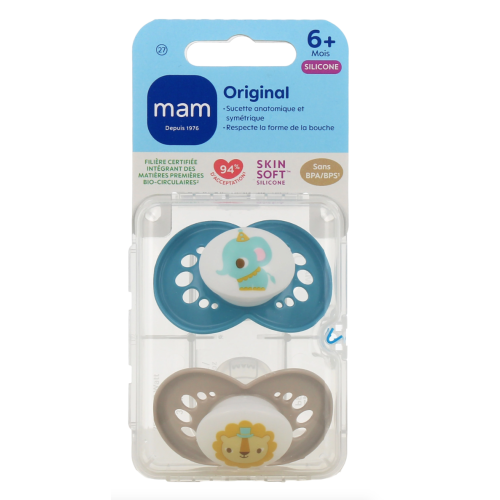 Original Sucettes Anatomiques Silicone 6 Mois et +