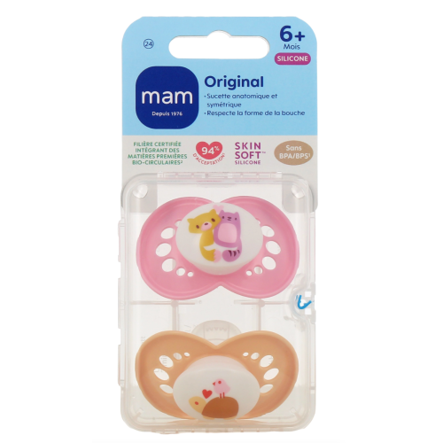 Original Sucettes Anatomiques Silicone 6 Mois et + Original Sucettes Anatomiques Silicone 6 Mois et +