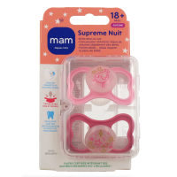 Supreme Sucettes anatomiques silicone 18 Mois et + Nuit