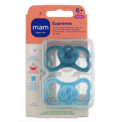 Supreme Sucettes anatomiques silicone 6 Mois et + Jour