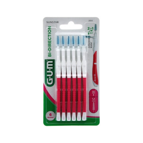 GUM Brossettes Interdentaires Bi-Direction 6x0.9mm - Nettoyage Complet GUM Brossettes Interdentaires Bi-Direction 6x0.9mm - Nettoyage Complet