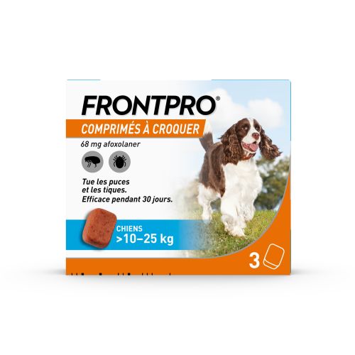 Frontpro Comprimés Antiparasitaire 10-25 Kg, 3 comprimés Frontpro Comprimés Antiparasitaire 10-25 Kg, 3 comprimés