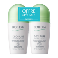 Déo Pure Natural Protect Déodorant Soin 24H Roll-On Bio Lot de 2 x 75 ml