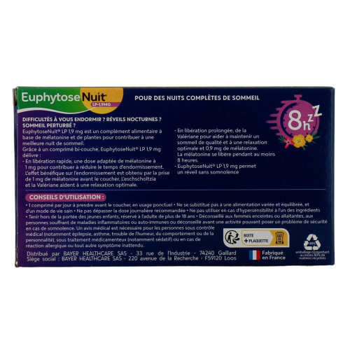 Euphytose Nuit LP 1,9 mg 30 comprimés
