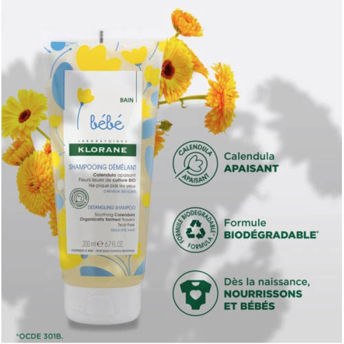 Bébé Shampooing doux démêlant 200 ml