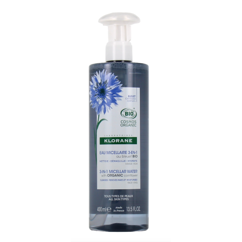 Eau micellaire 3 en 1 au bleuet Bio 400 ml