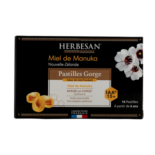 Pastilles Gorge Miel de Manuka IAA 15+ 16 pastilles