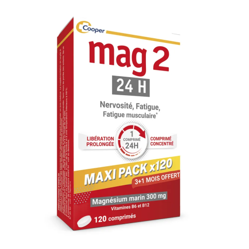 Mag 2 24h Magnesium Marin 120 comprimés Mag 2 24h Magnesium Marin 120 comprimés