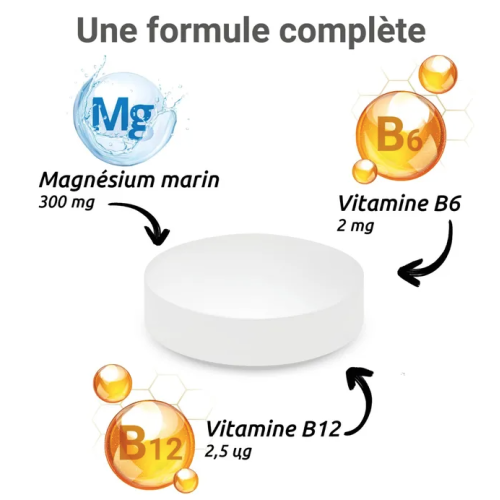 MAG 2 24H Magnésium Marin, Vitamines B6 et B12 - 40 comprimés