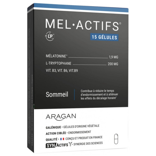 SynActifs Melagreen 15 Gélules - Sommeil Réparateur et Anti Jet-Lag