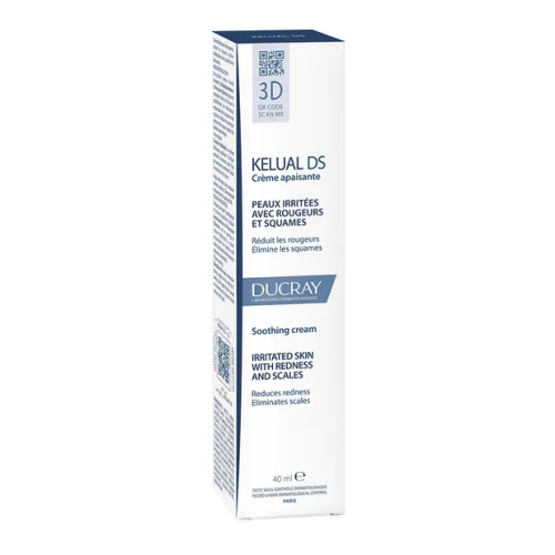 KELUAL DS Crème Apaisante Visage Peaux Irritées avec Rougeurs et Squames, 40 ml