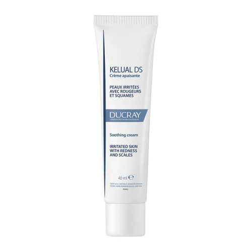 KELUAL DS Crème Apaisante Visage Peaux Irritées avec Rougeurs et Squames, 40 ml