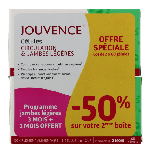 Gélules Circulation & Jambes Légères 2 x 60 gélules Gélules Circulation & Jambes Légères 2 x 60 gélules