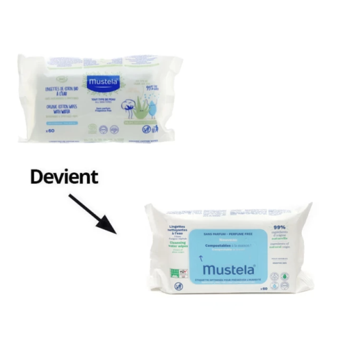 Lingettes nettoyantes à l'eau x 60