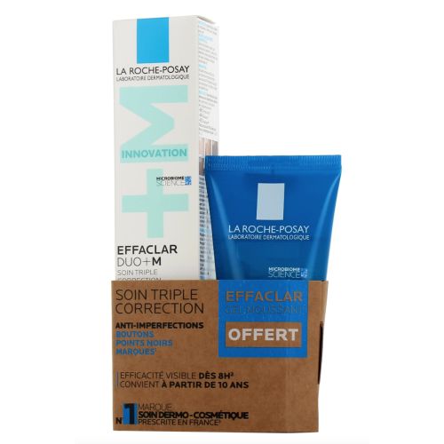 Effaclar duo+ M Soin Anti-imperfections 40 ml + Gel Moussant Purifiant 50 ml OFFERT