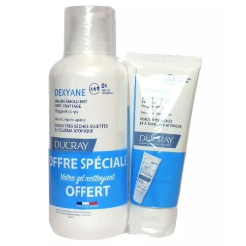 Dexyane Baume Emollient Anti-grattage 400 ml + Gel Nettoyant 100 ml OFFERT