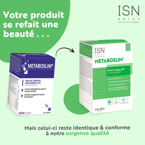 INELDEA Metaboslim spécial graisse abdominale 50+ 90 gélules