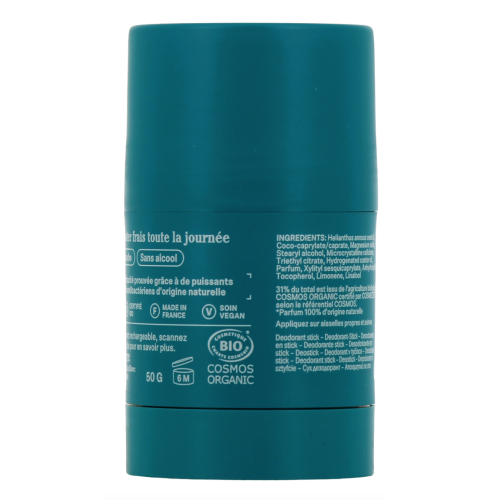 Déodorant Solide Stick Bio Menthe Eucalyptus Rechargeable 50 g