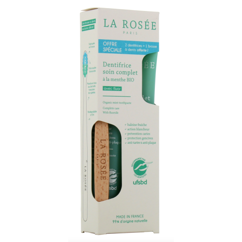 Dentifrice Soin Complet Menthe 2 x 75 ml + Brosse à Dents OFFERTE