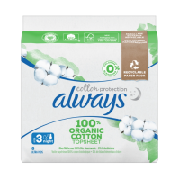 Cotton Protection 8 Serviettes Hygiéniques Taille 3 Night