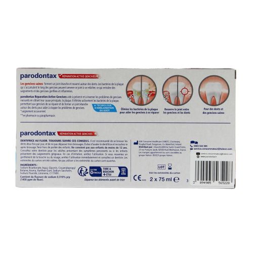 Dentifrice Réparation Active Gencives 2 x 75 ml