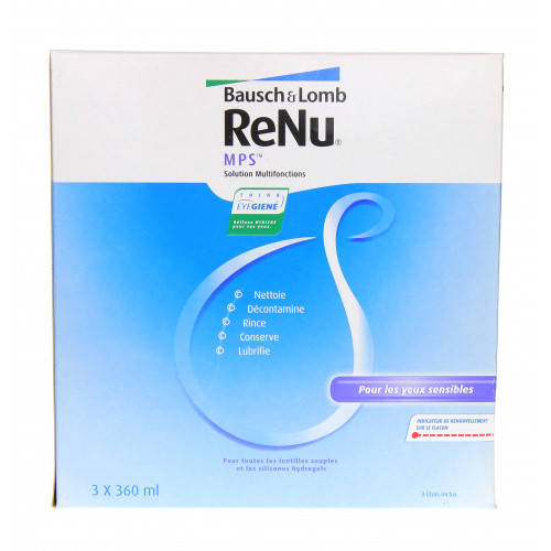 Bausch & Lomb ReNu MPS Eco Pack 3x360ml - Solution Yeux Sensibles