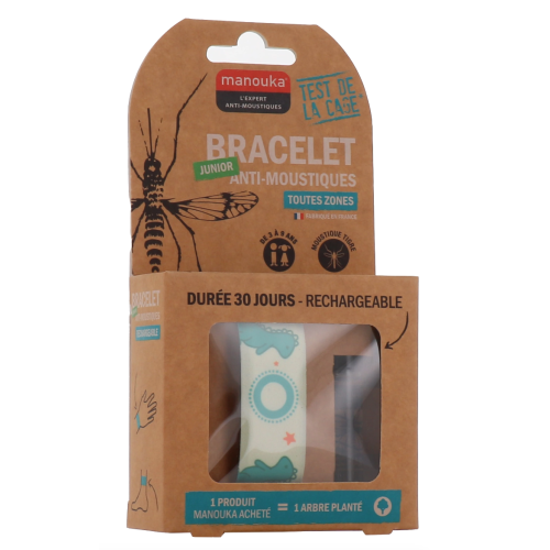 Bracelet Anti-Moustiques Junior + Recharge 6 ml Dinosaures