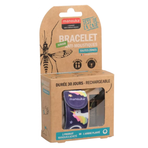 Bracelet Anti-Moustiques Junior + Recharge 6 ml Licornes Bracelet Anti-Moustiques Junior + Recharge 6 ml Licornes