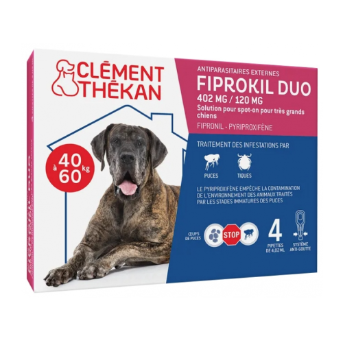 Fiprokil Duo 402 mg/120 mg Chien 4 Pipettes Fiprokil Duo 402 mg/120 mg Chien 4 Pipettes