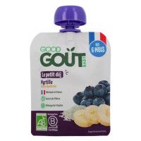 Gourde petit déjeuner bébé myrtille bio dès 6 mois 70 g