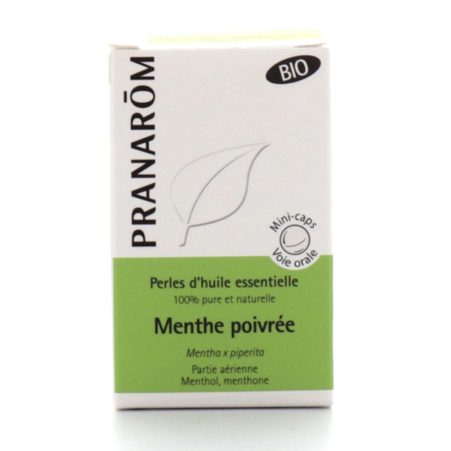 Perles d'Huile Essentielle Menthe Poivrée Bio 100 mg Perles d'Huile Essentielle Menthe Poivrée Bio 100 mg
