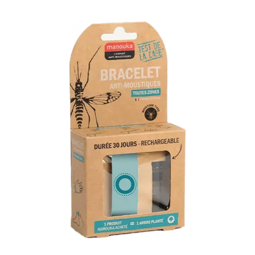 Bracelet Anti-Moustiques + Recharge 6 ml Turquoise Bracelet Anti-Moustiques + Recharge 6 ml Turquoise