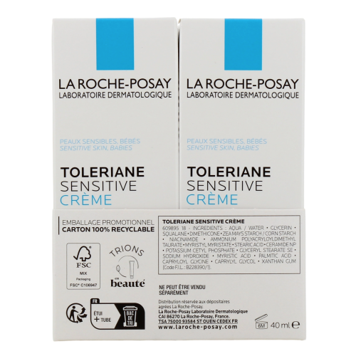 Tolériane Sensitive Crème Soin hydratant quotidien 2 x 40 ml