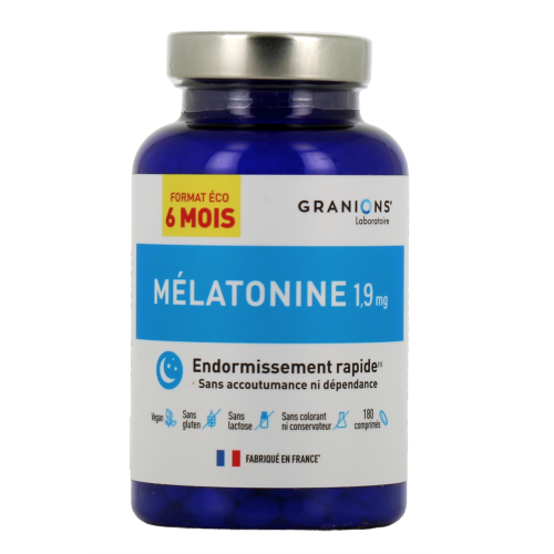 Mélatonine 1,9 mg Endormissement rapide 180 comprimés Mélatonine 1,9 mg Endormissement rapide 180 comprimés