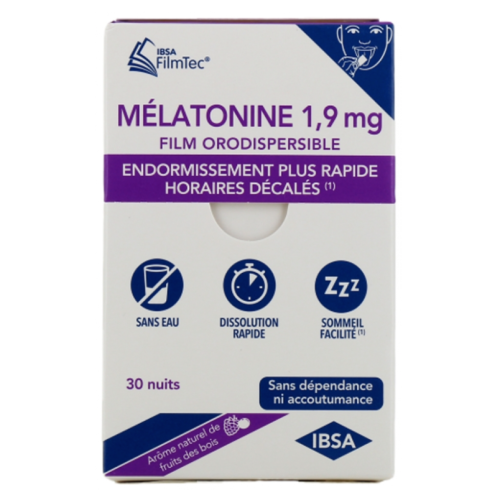 Mélatonine 1,9 mg 30 Films Orodispersibles Mélatonine 1,9 mg 30 Films Orodispersibles